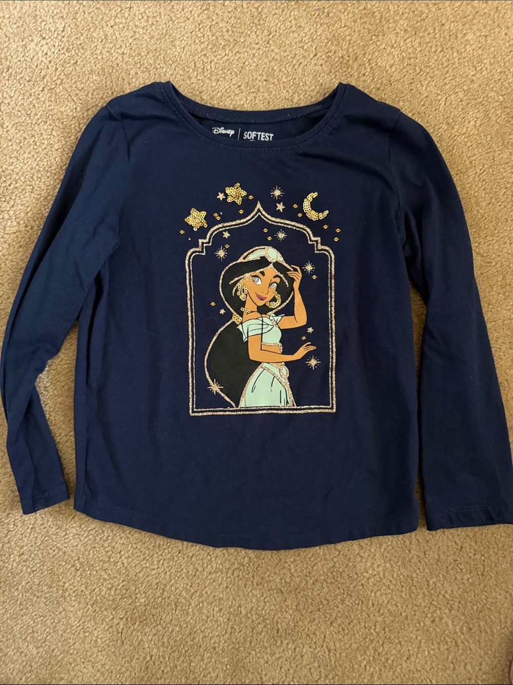 Disney  Princess Jasmine  Navy Long-Sleeve Top